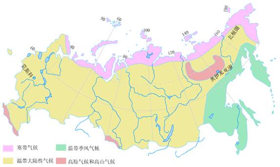 俄罗斯分布面积最广的气候类型是 a.温带草原气候b.