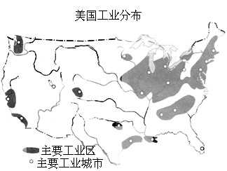 对比日本工业与美国工业分布图.回答下列问题.