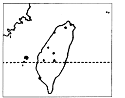 读下图从图中可以看出台湾岛的形状象