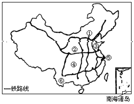 回答问题: 该图是中国主要铁路干线示意图.