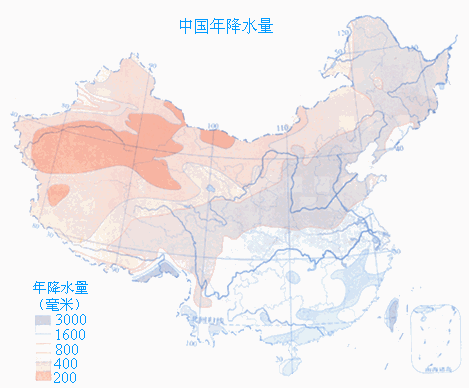 对照地形图.我国800毫米年等降水量线大致在 河.