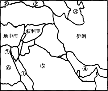 读中东地区图.回答问题. (1)本地区丰富的石油资源