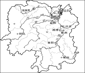 阅读湖南省地图,回答下列问题图片