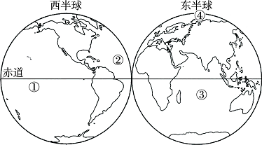 (2)主要分布在东半球的大洲有(3)主要分
