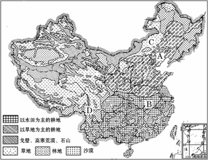 读我国土地利用类型的构成图和土地利用类型分布图,.