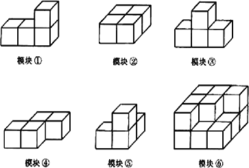 如图模块⑤均由4个棱长为1的小正方体构成模块⑥由15个棱长为1的小