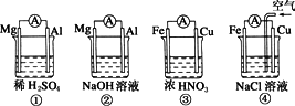 分析如图所示的四个原电池装置,其中结论正确的是( )