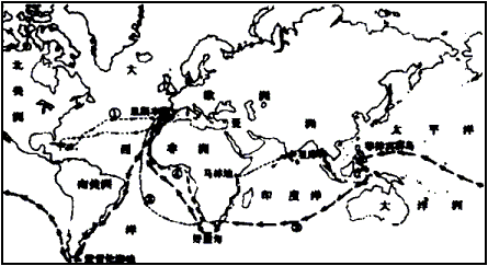 读图回答: (1)航线①为 航行路线.航线②为 航行路线.