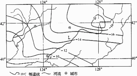 2002-3初审 人教版 题型:069(1)说明图中一月平均气温等温线大致