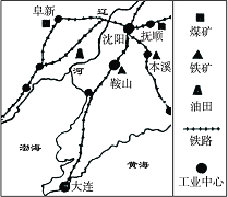 读辽中南工业基地示意图完成下题