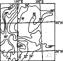 读我国部分地区等温线分布图,回答下题.