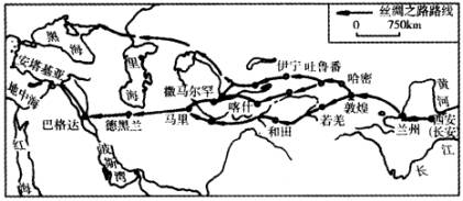 丝绸之路示意图