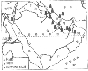 [题目]下图为某地区图.读下图.完下列各题.[1]卡塔尔为2022年世界杯的承办国.关于其地理位置的正确叙述是A. 位于地中海沿岸 B. 位于 ...
