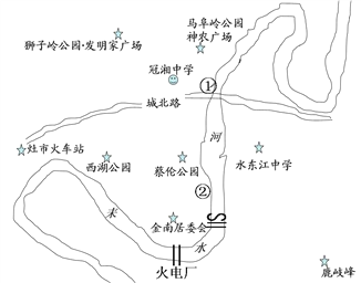 题目读耒阳示意图按要求完成题目