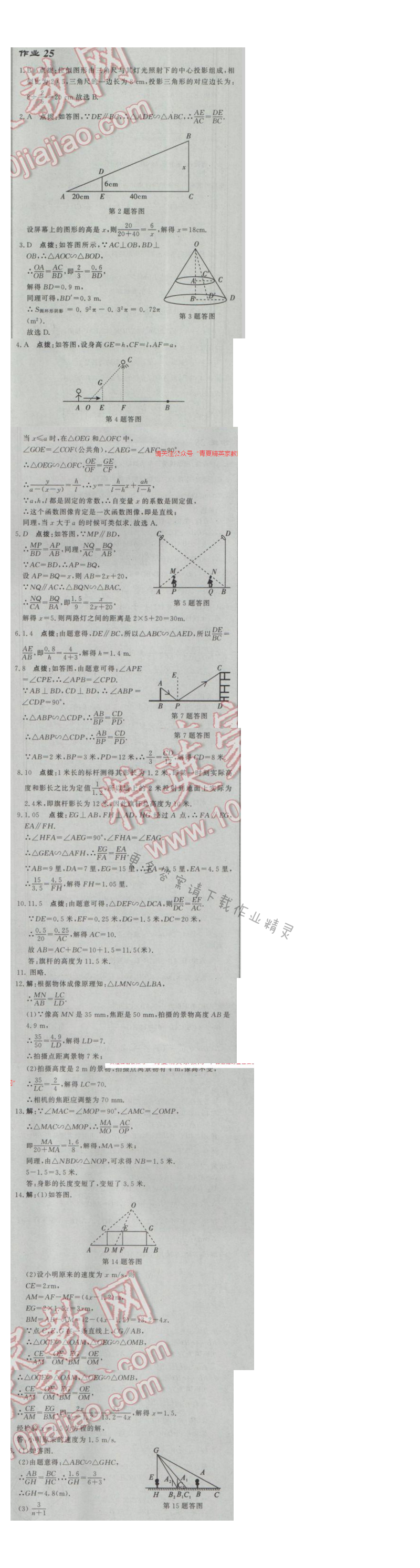 2017年启东中学作业本九年级数学下册江苏版 作业25