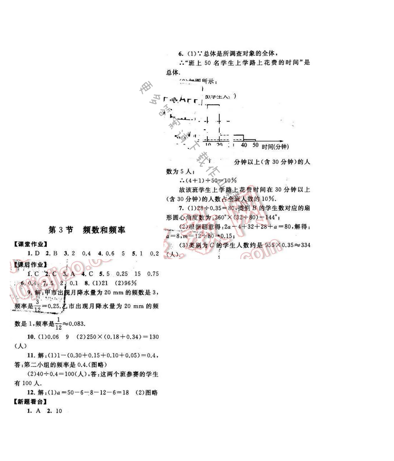 2017年启东黄冈作业本八年级数学下册苏科版 第七章 第3节