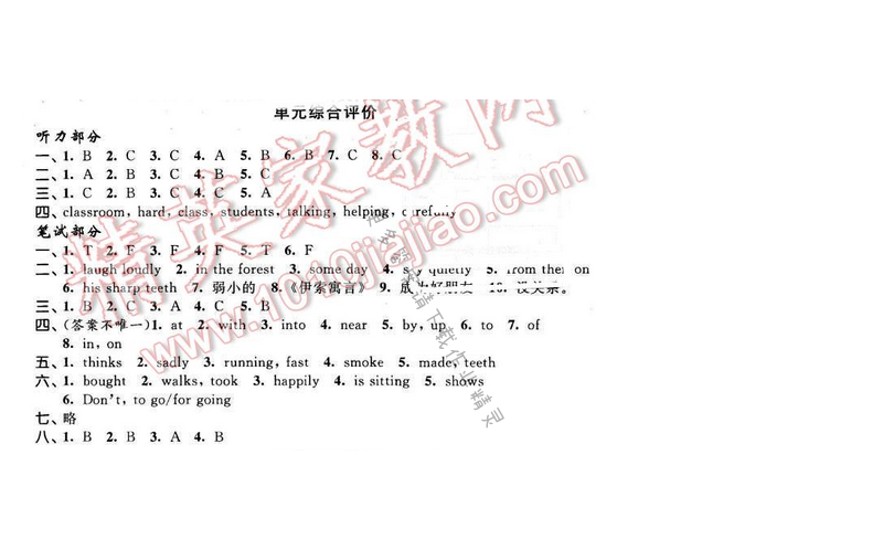 2016年优学有道绿色互动空间六年级英语下册江苏版 Unit 1 单元综合评价