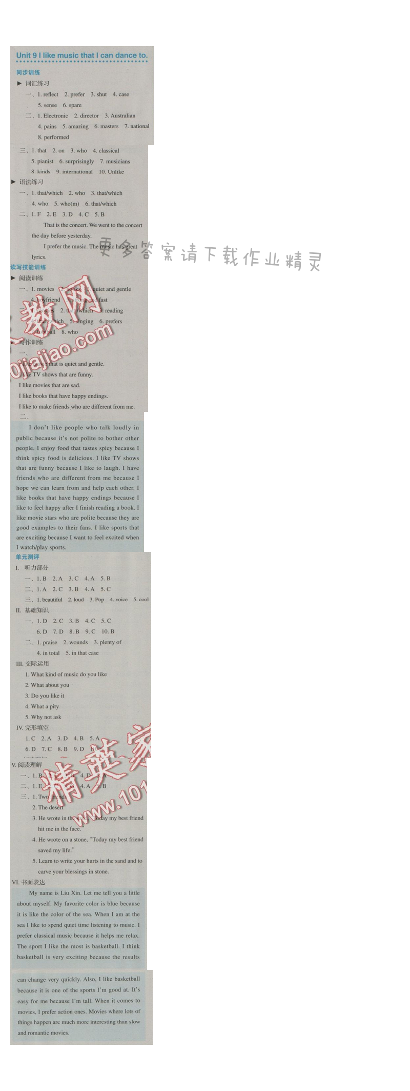 金学典同步解析与测评九年级英语全一册（人教版）Unit 9
