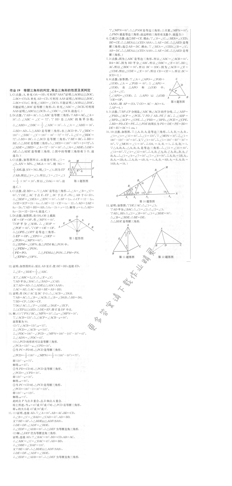 启东中学作业本八年级数学上册江苏版 作业19