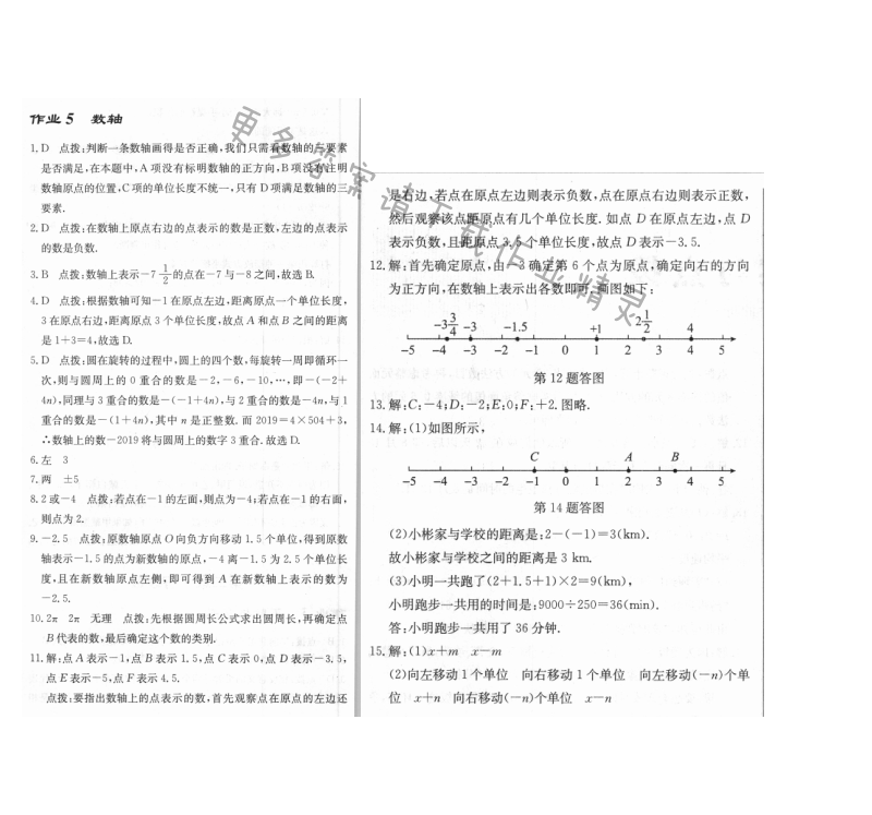 启东中学作业本七年级数学上册江苏版 作业5