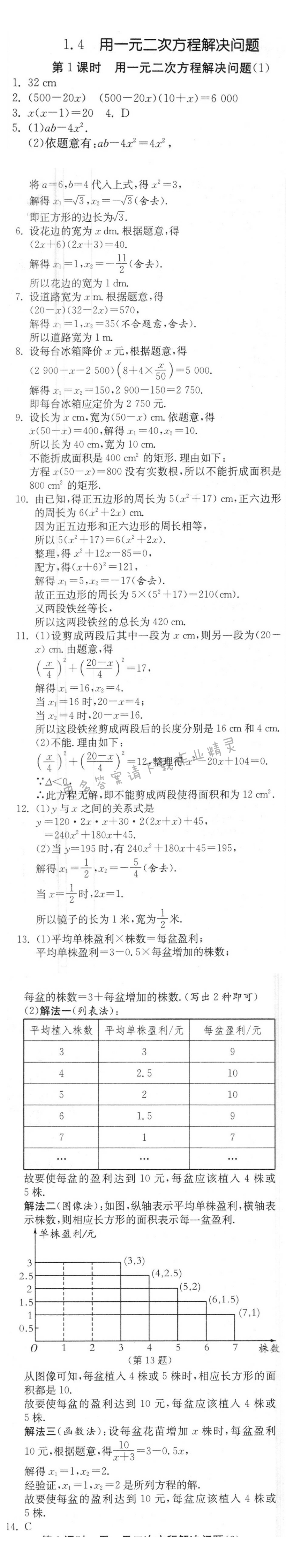 用一元二次方程解决问题（1）