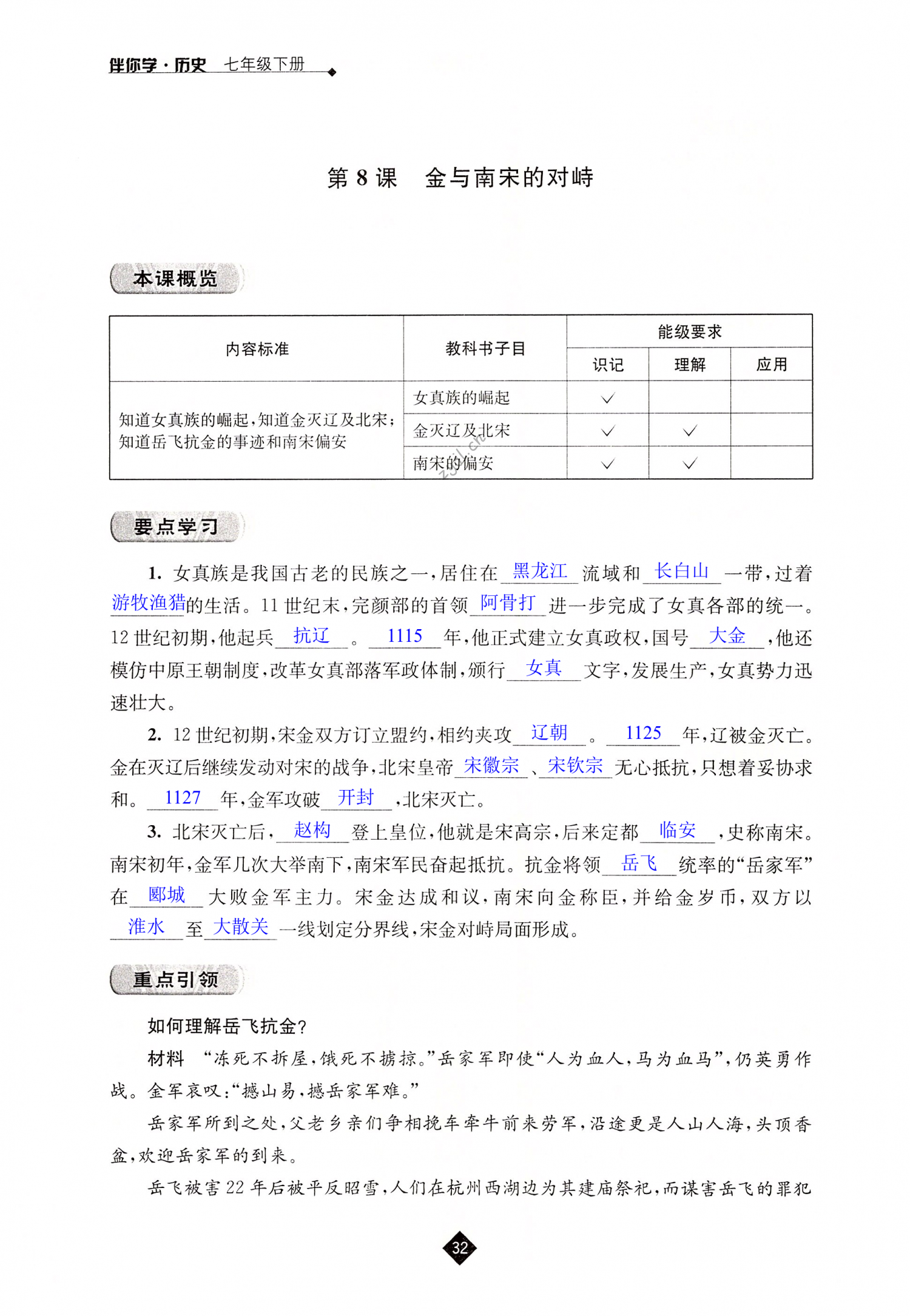 金与南宋的对峙知识点图片