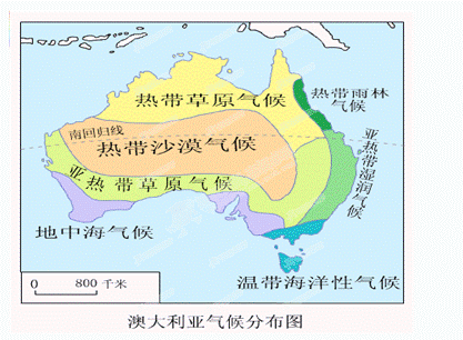 澳大利亚的气候类型图图片