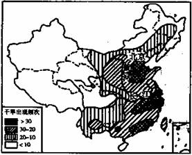 6,下图为"我国部分地区干旱灾害分布图"和相应地区"降水季节分配表.