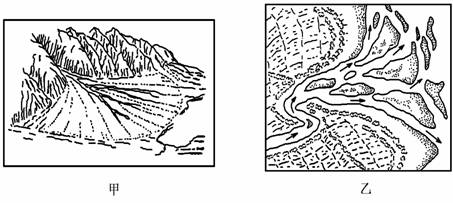 流水地貌简笔画图片