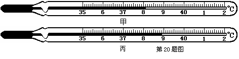 下图甲是一支常见体温计的示意图,它是利用液体 的性质制成的,分度值