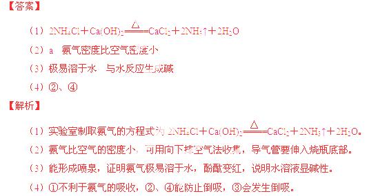 请回答(1)实验室制备氨气的化学方程式为(2)用装置b收集氨气时.