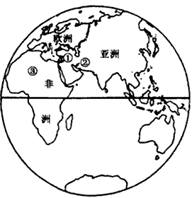 读东半球图,完成1—3题