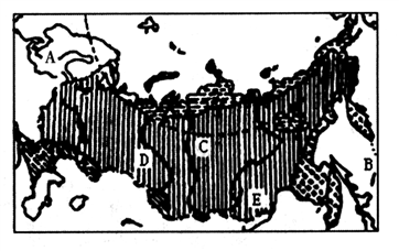 读俄罗斯气候分布图完成下列要求