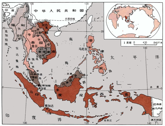 东南亚政区图简化图片