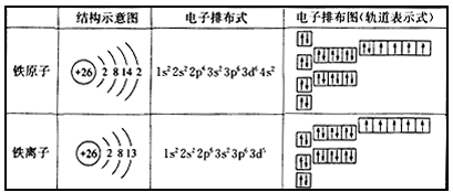 Fe的价层电子排布图图片