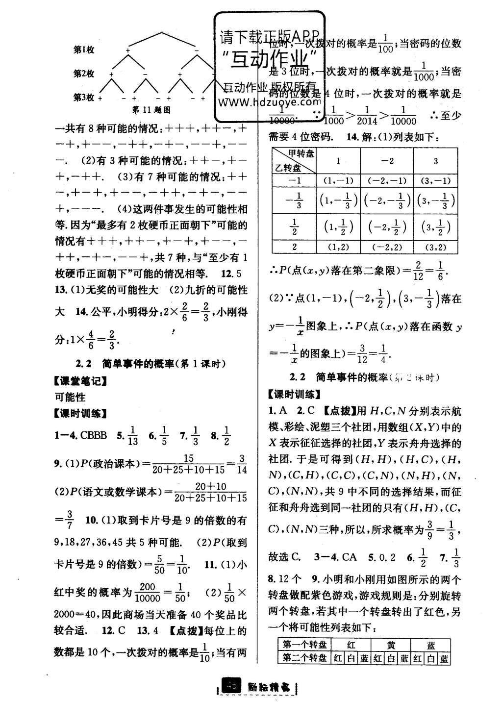 2016年励耘书业励耘新同步九年级数学全一册