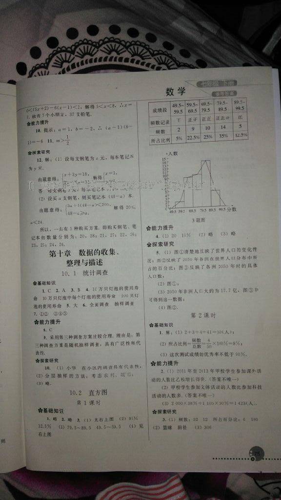 2015年同步练习册七年级数学下册人教版人民教育出版社答案精英家教网