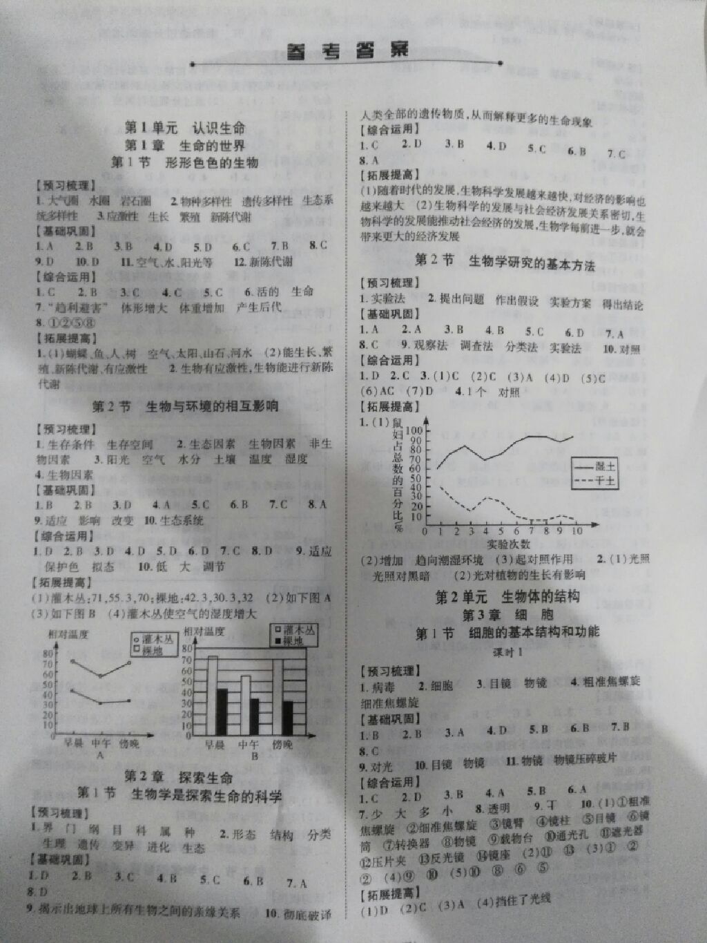 学案七年级生物学上册北师大版 精英家教网-作业圈 作业圈作业答案