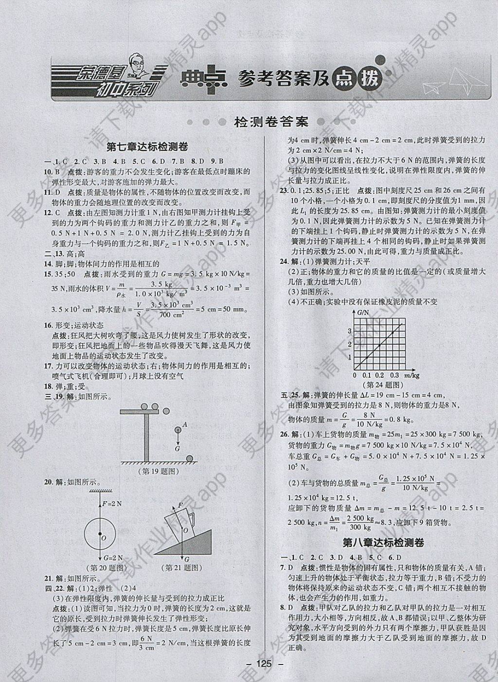 2018年综合应用创新题典中点八年级物理下册人教版答案