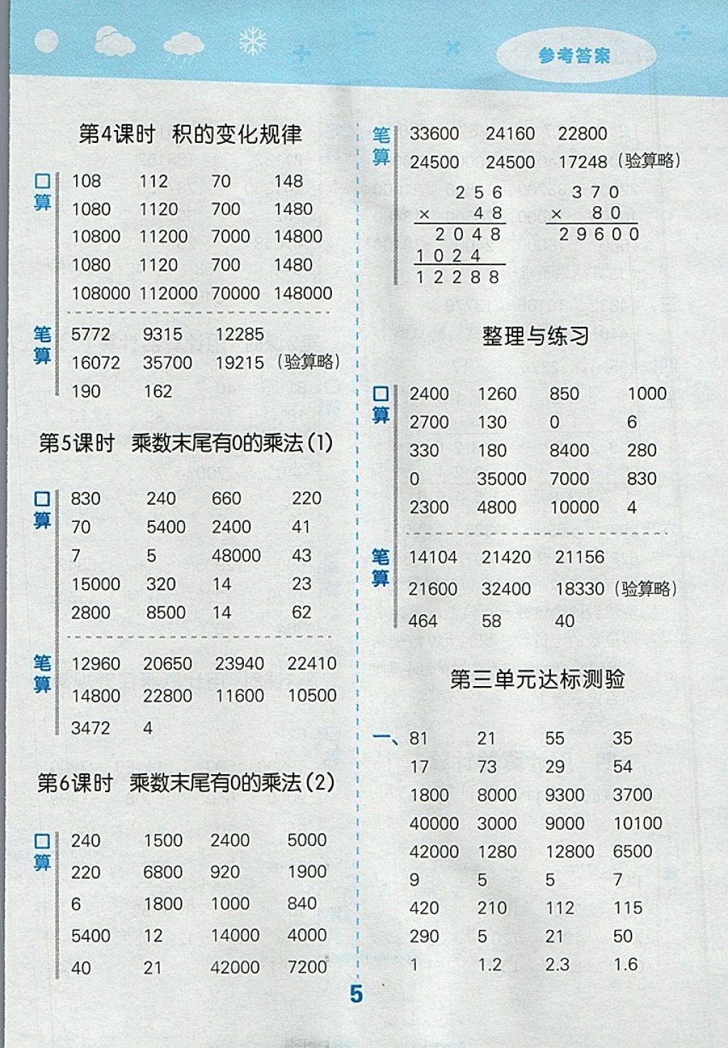 小人口算答案_五年级口算题卡及答案