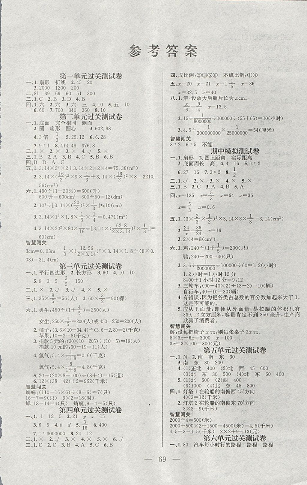 2018年夺冠训练单元期末冲刺100分六年级数学下册苏教版 第1页