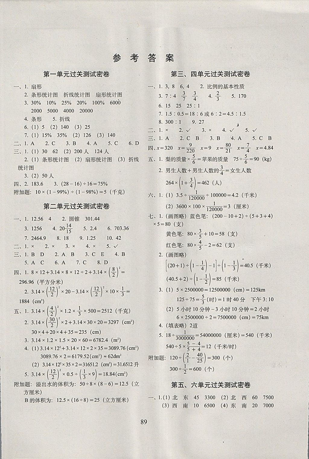 2018年期末冲刺100分完全试卷六年级数学下册江苏版答案精英家教网