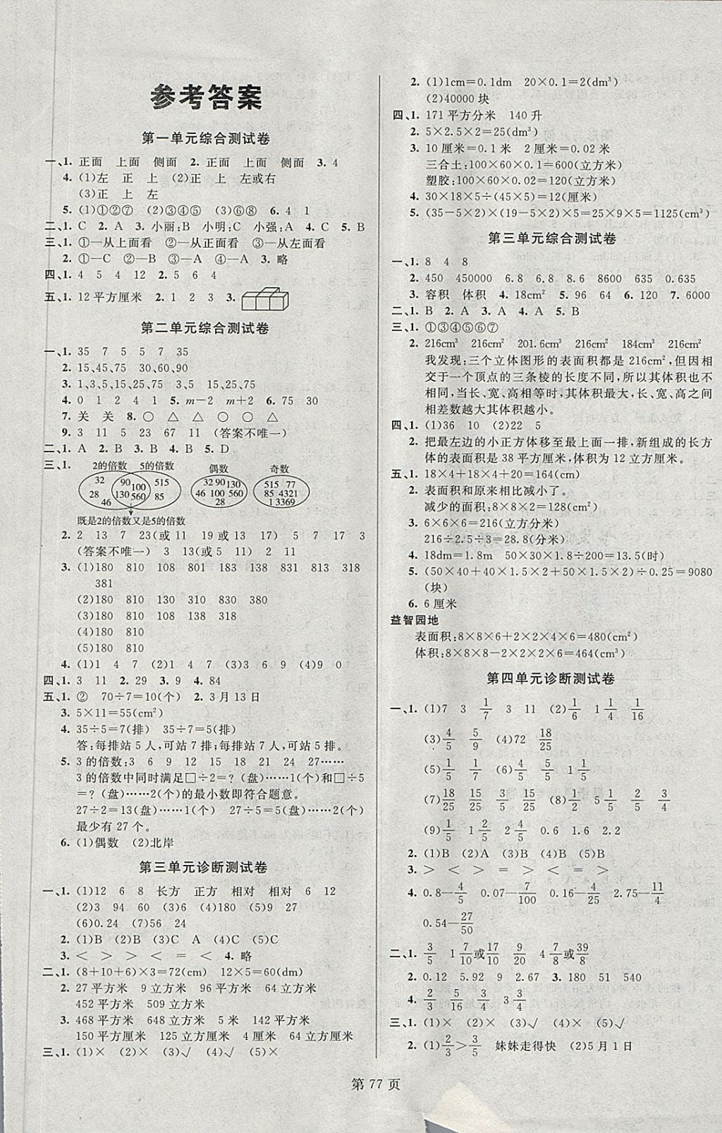 2018年海淀1号卷五年级数学下册人教版