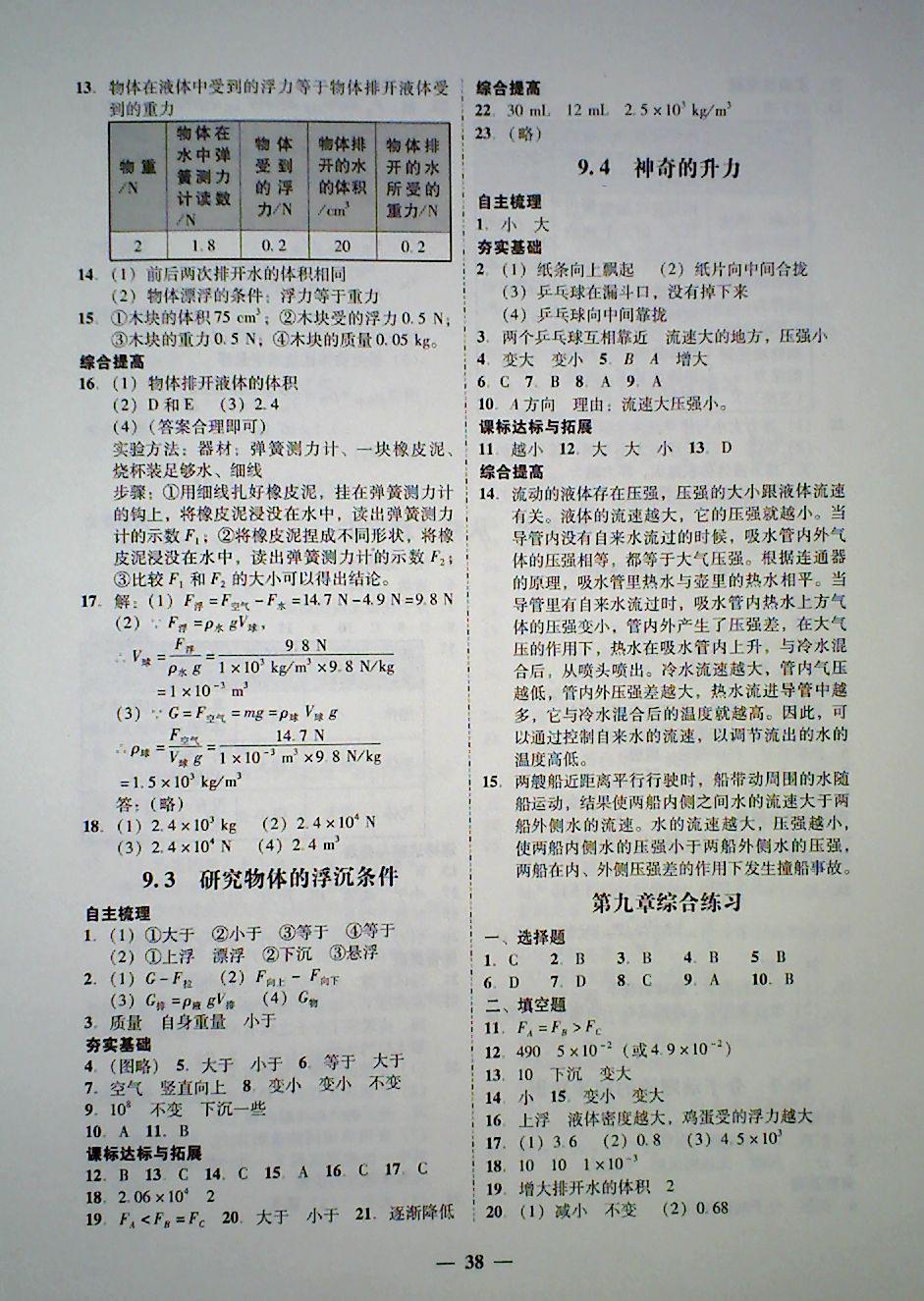 2018年南粤学典学考精练八年级物理下册粤沪版 第10页