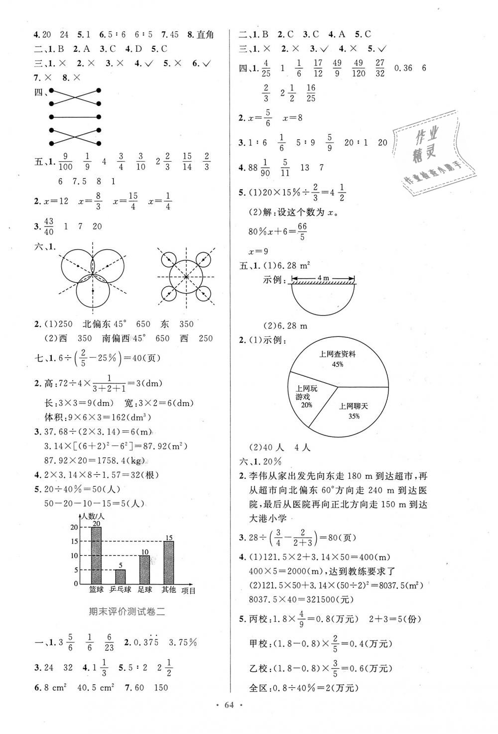 2018年小学同步测控优化设计六年级数学上册人教版增强版