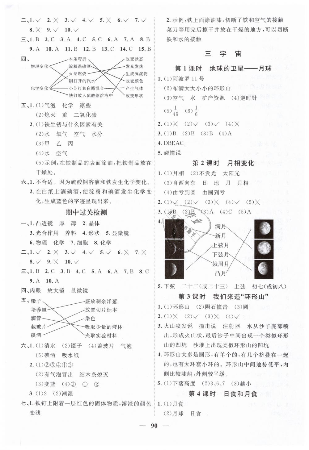 2019年阳光同学课时优化作业六年级科学下册教科版答案精英家教网