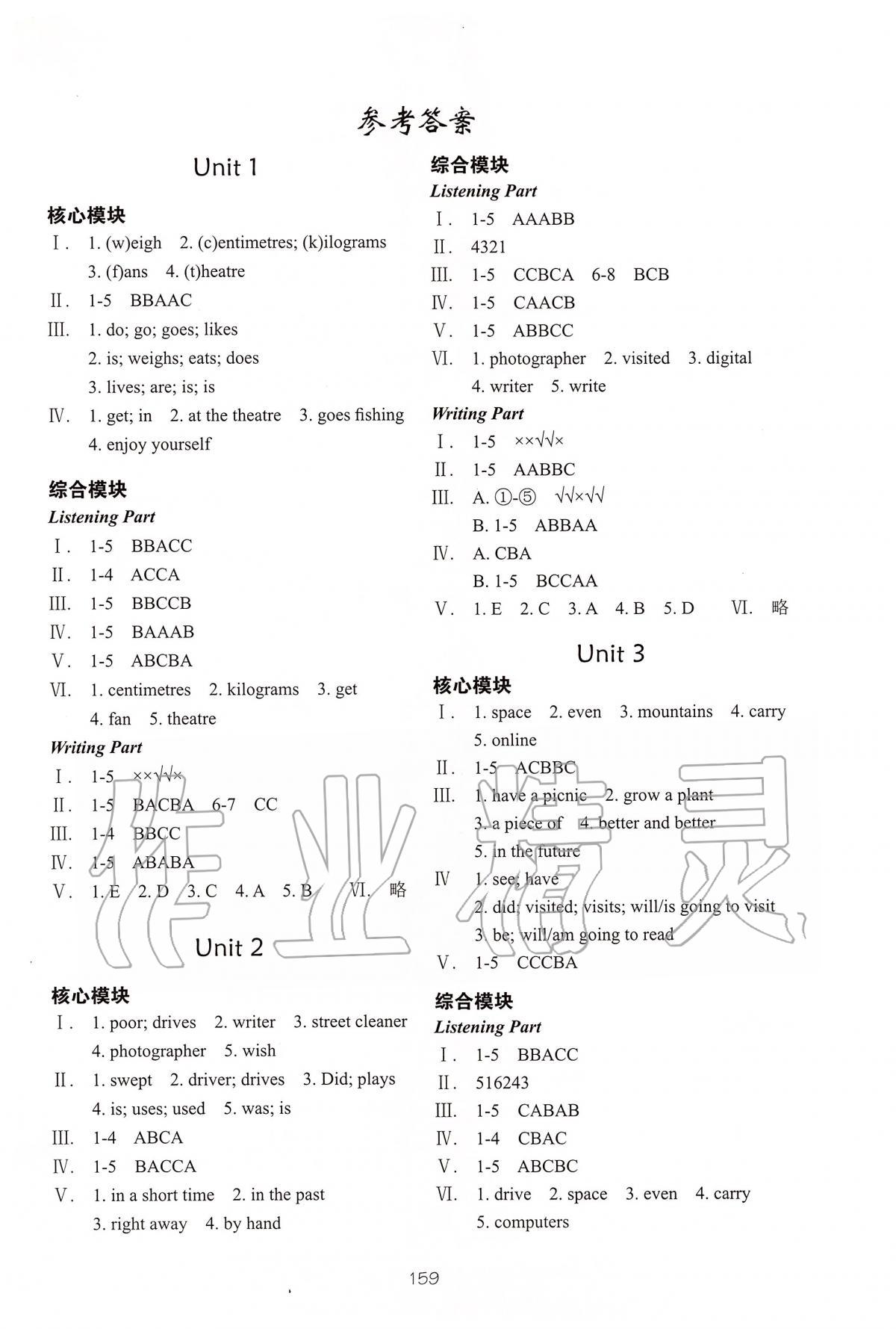 2020年深圳市小学英语课堂跟踪六年级下册沪教版答案—青夏教育精英