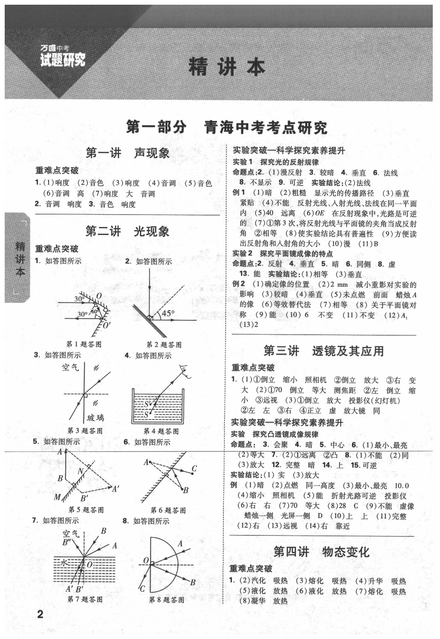 2020年万唯中考试题研究物理青海专版