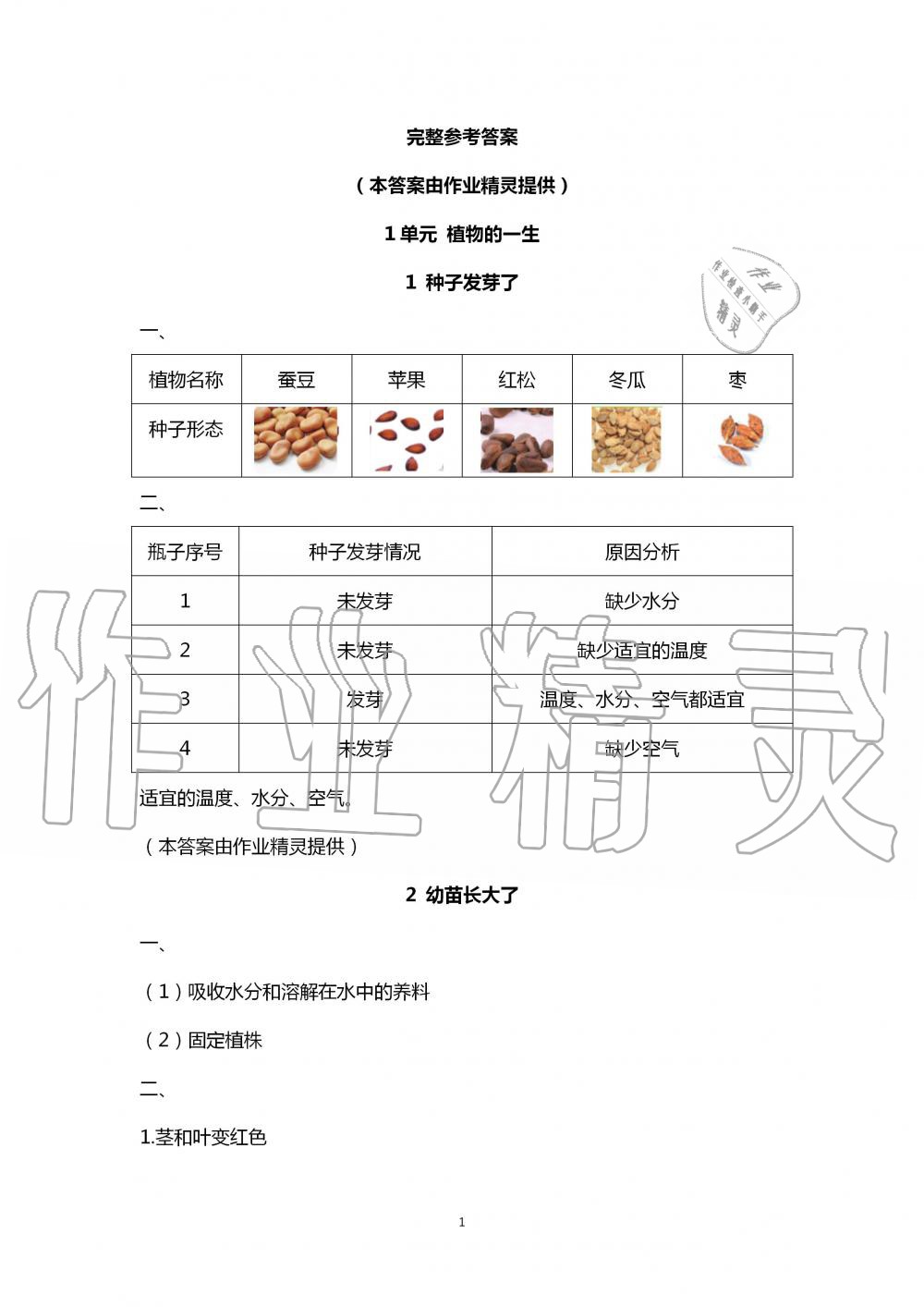 2020年学生活动手册三年级科学下册苏教版