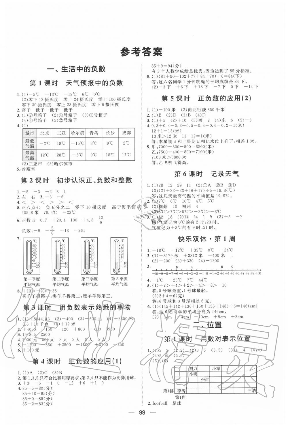 阳光计划第一步全效训练达标方案六年级数学冀教版所有年代上下册答案